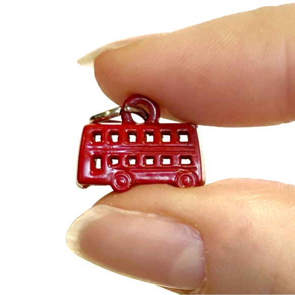 Red London England Double Decker Bus Bracelet Charm Pendant Metal Cute UK Mini - Picture 7 of 10